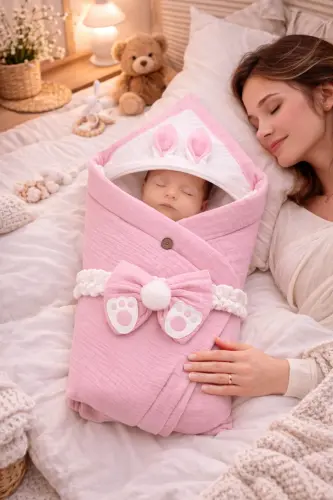 Pushti 4 qavatli muslin chaqaloq adyali 100% paxta tabiiy organik uyqu o'rash kasalxona chiqishi - 5