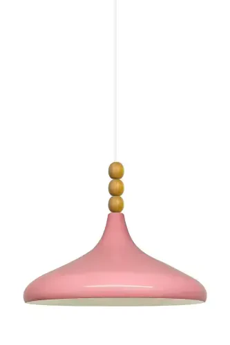 Pushti Champion yog'och boncukli bitta qandil osma yotoqxona oshxona butik chiroq-pushti - 6