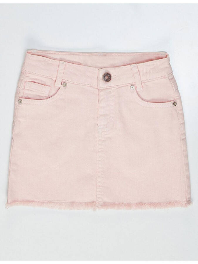 Pushti Denim Mini Qizlar Yubkasi - 3