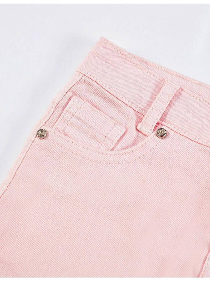 Pushti Denim Mini Qizlar Yubkasi - 5