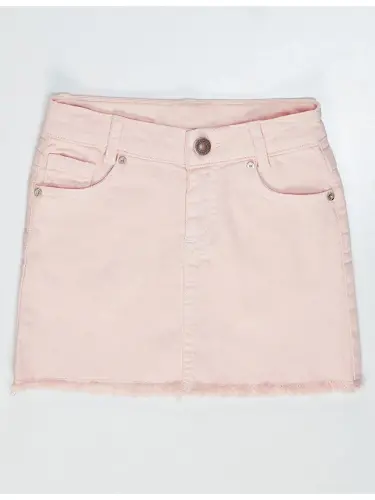 Pushti Denim Mini Qizlar Yubkasi - 1