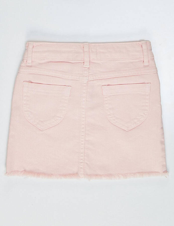 Pushti Denim Mini Qizlar Yubkasi - 9