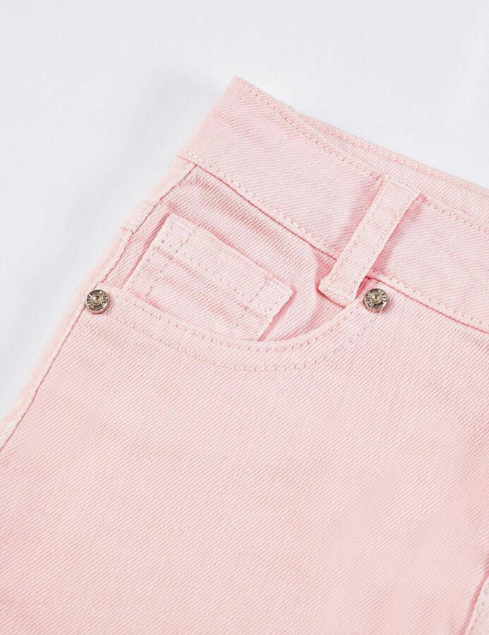 Pushti Denim Mini Qizlar Yubkasi - 10