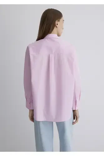 Pushti poplin ko'ylak Oversize / Keng bichim 1210103 - 4