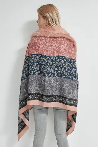 Pushti rangli ro'mol naqshli pancho NW11188-3 - 4