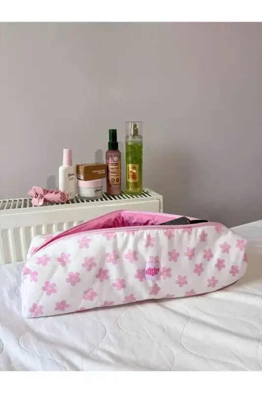 Pushti ромашка naqshli soch kıvırıcı düzleştirici çantası Airwrap Airstrait uchun mos katta sayohat çantası - Pushti ромашка naqshli - 6