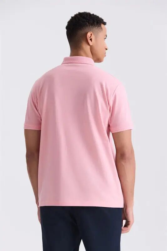 Pushti Slim Fit 100% Paxtali Merserizatsiyalangan Polo Yoqali T-shirt - 4