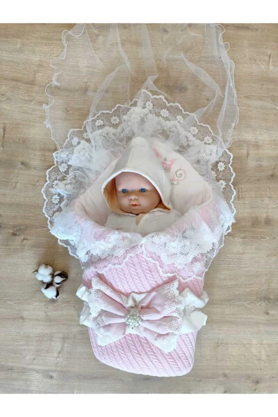 Pushti Triko Chaqaloq Ko'rpa Dantel Qiz O'g'il Chaqaloq Kundagi Kasalxona Chiqishi Sovg'a Yangi Tug'ilgan - 7