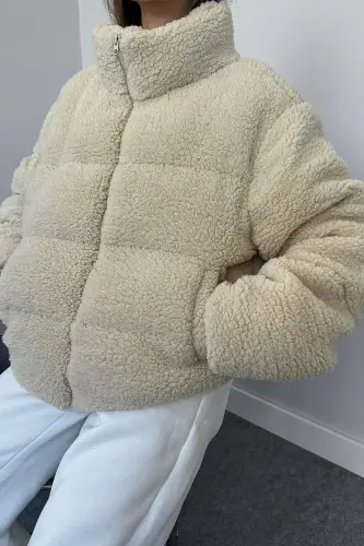 Пуховик из плюша с тиснением под тедди - MODA ARMANC (1)
