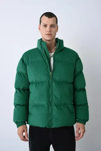 Пуховик из толстой вельветовой ткани - İLKCET MODA (1)