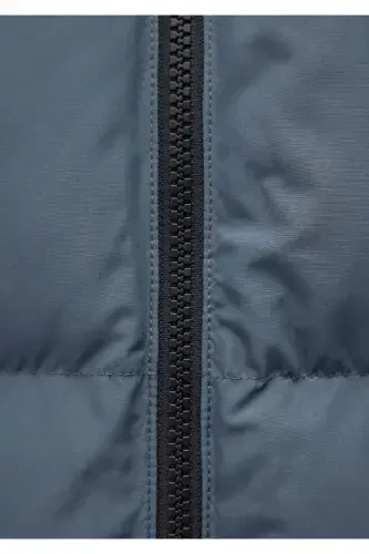 Пуховик с капюшоном темно-синего цвета 0110349-70501 - 7