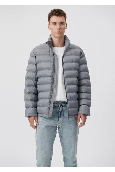 Пуховик с воротником-стойкой серого цвета 0110190-85550 - MAVI (1)