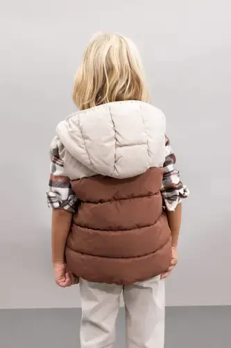 Пуховик-жилет для младенцев с капюшоном, водонепроницаемый, с флисовой подкладкой (A2848a524au) - 5