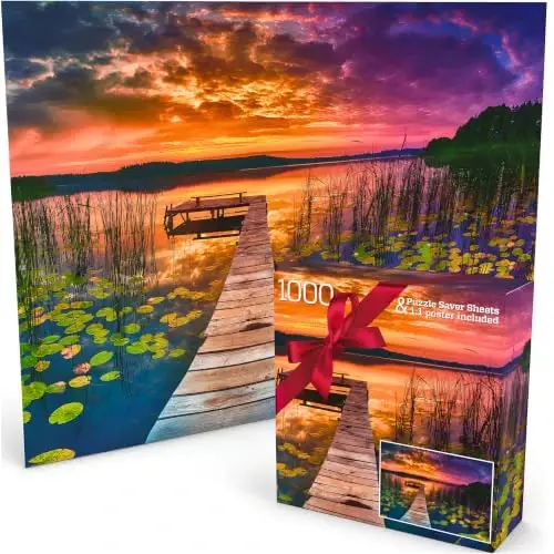 Puzzles for Adults 1000 Pieces - 20x30 in HD Quality Landscape 1000 Piece Puzzle for Adults & Families | Sturdy 2mm Adult Puzzle Pieces | 8 Jigsaw Puzzles Saver Sheets & Full-Sized 1:1 Poster Included 