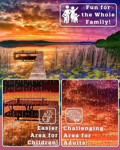 Puzzles for Adults 1000 Pieces - 20x30 in HD Quality Landscape 1000 Piece Puzzle for Adults & Families | Sturdy 2mm Adult Puzzle Pieces | 8 Jigsaw Puzzles Saver Sheets & Full-Sized 1:1 Poster Included - 2