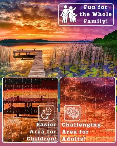 Puzzles for Adults 1000 Pieces - 20x30 in HD Quality Landscape 1000 Piece Puzzle for Adults & Families | Sturdy 2mm Adult Puzzle Pieces | 8 Jigsaw Puzzles Saver Sheets & Full-Sized 1:1 Poster Included - 2