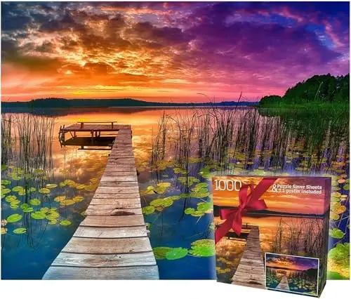 Puzzles for Adults 1000 Pieces - 20x30 in HD Quality Landscape 1000 Piece Puzzle for Adults & Families | Sturdy 2mm Adult Puzzle Pieces | 8 Jigsaw Puzzles Saver Sheets & Full-Sized 1:1 Poster Included - 5
