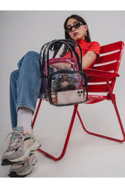 PVC Fabric Transparent Compartment Makeup Bag - Transparent Women's Beach Bag - Waterproof Fabric - WOYS BAGS