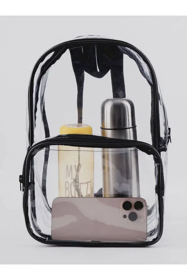 PVC Fabric Transparent Compartment Makeup Bag - Transparent Women's Beach Bag - Waterproof Fabric - 2