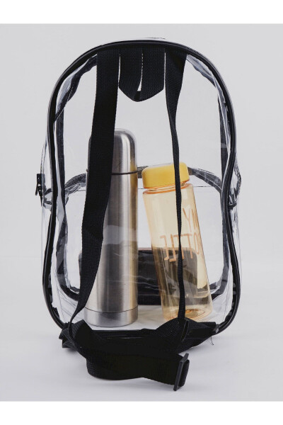 Pvc Kumaş Şeffaf Bölmeli Makyaj Çantası - Şeffaf Kadın Plaj Çantası - Su Geçirmez Kumaş - 8