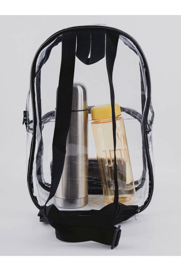 Pvc Kumaş Şeffaf Bölmeli Makyaj Çantası - Şeffaf Kadın Plaj Çantası - Su Geçirmez Kumaş - 8