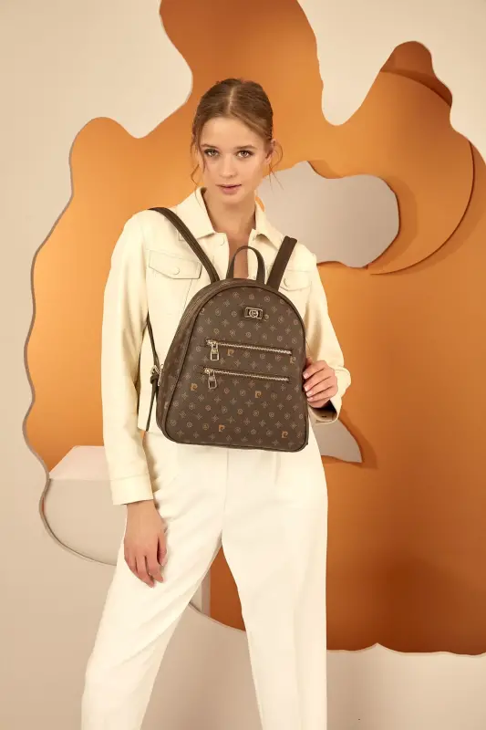 Qahva Monogram Ayollar Ryukzaki 05PO22Y1577-Qahva Monogram - PIERRE CARDIN