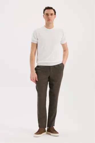Qahvayi rangli Comfort Fit Bel qismi rezinali Jogger shimi - JAKAMEN (1)