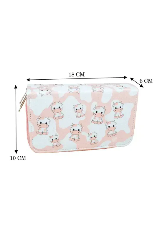 Qalam qutisi Sigirlar Pushti Vegan Charm Uch bo'limli (qalamdon) - Sigirlar Pushti - 4