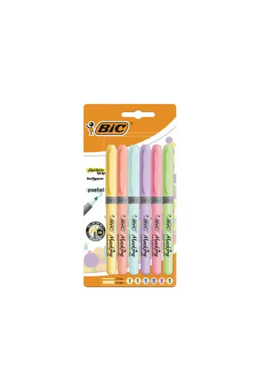 Qalam Tipidagi Fosforli Qalam Pastel Rang 6 ta - BIC