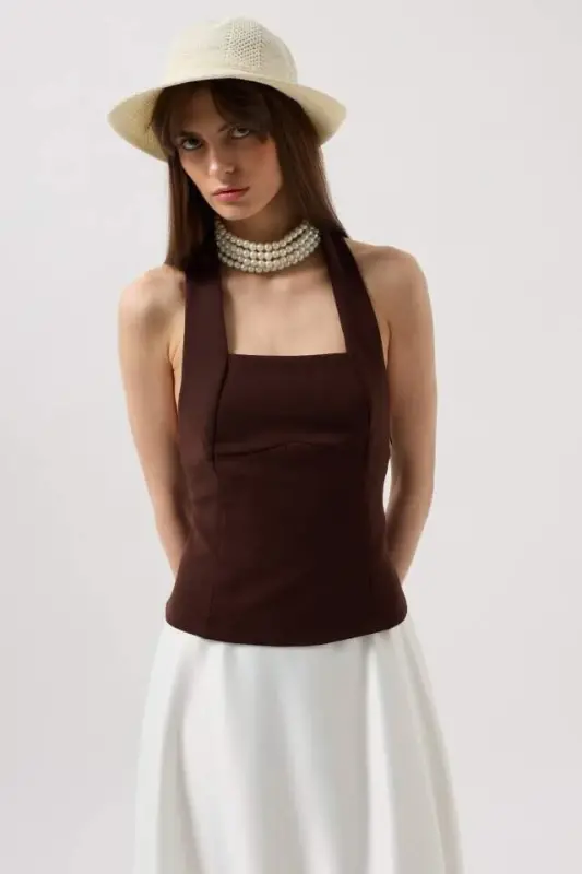 Qalin Askılı Crop Bluz - 3