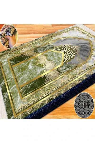 Qalin G'ubkali Yumshoq Palos Yuvish mumkin Mehria To'y sovg'asi Namozlik Buklanadigan (70X120CM) - 9