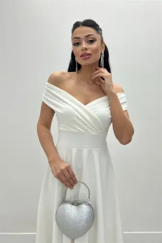 Qayiq yekali midi libos - OQ - 1