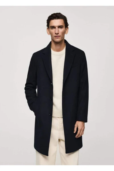 Qayta ishlangan jun uzun palto - 4