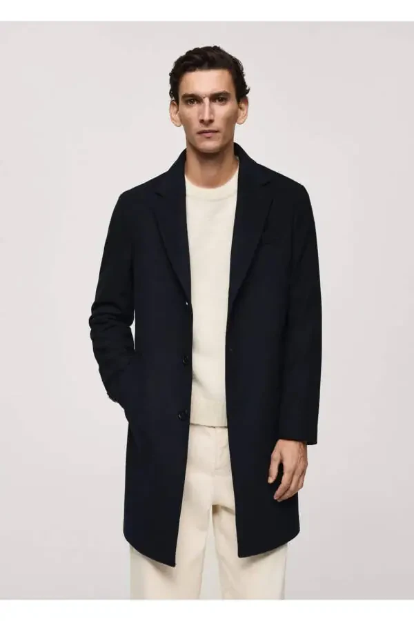 Qayta ishlangan jun uzun palto - 4