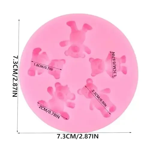 QDMOLDS Bear Silicone Fondant Molds Bear Candy Chocolate Molds For Cake Decoration Cupcake Topper Chocolate Candy Polymer Clay Gum Paste - QDMOLDS (1)