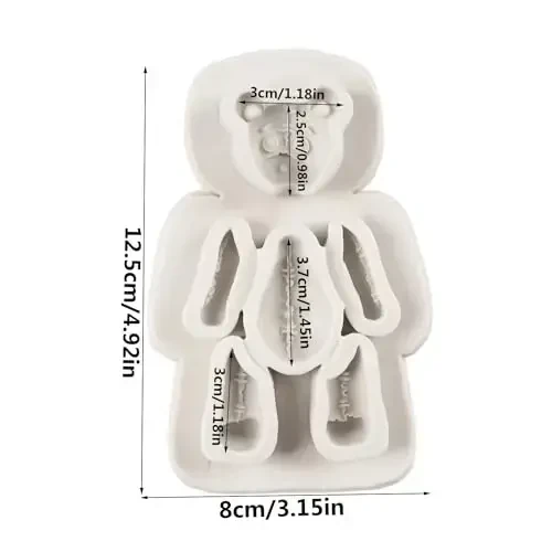 QDMOLDS Bear Silicone Molds Teddy Bear Fondant Molds for Cake Decoration Chocolate Cupcake Topper Candy Sugar Craft Polymer Clay Gum Paste - QDMOLDS (1)