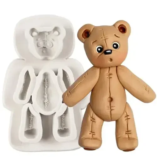 QDMOLDS Bear Silicone Molds Teddy Bear Fondant Molds for Cake Decoration Chocolate Cupcake Topper Candy Sugar Craft Polymer Clay Gum Paste - QDMOLDS
