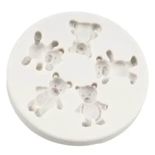 QDMOLDS Bear Fondant Molds Teddy Bear Silicone Mold Bear Chocolate Candy Mold For Birthday Party Cake Decoration Cupcake Topper Sugar Craft Polymer Clay Gum Paste - 4