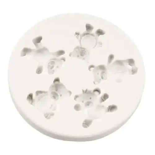 QDMOLDS Bear Fondant Molds Teddy Bear Silicone Mold Bear Chocolate Candy Mold For Birthday Party Cake Decoration Cupcake Topper Sugar Craft Polymer Clay Gum Paste - 5