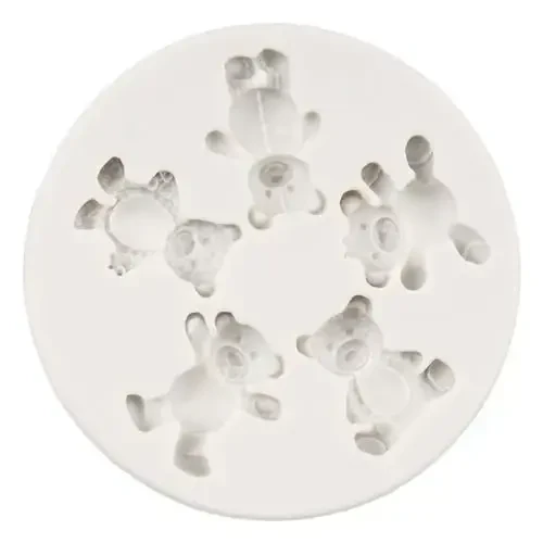 QDMOLDS Bear Fondant Qoliplari Teddy Bear Silikon Qolipi Ayiq Shokoladli Konfet Qolipi Tug'ilgan kun tortini bezash Cupcake Topper Shakar hunarmandchiligi Polimer Gilam Gum Pastasi uchun - 3