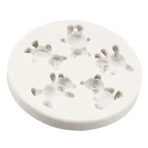 QDMOLDS Bear Fondant Qoliplari Teddy Bear Silikon Qolipi Ayiq Shokoladli Konfet Qolipi Tug'ilgan kun tortini bezash Cupcake Topper Shakar hunarmandchiligi Polimer Gilam Gum Pastasi uchun - 6