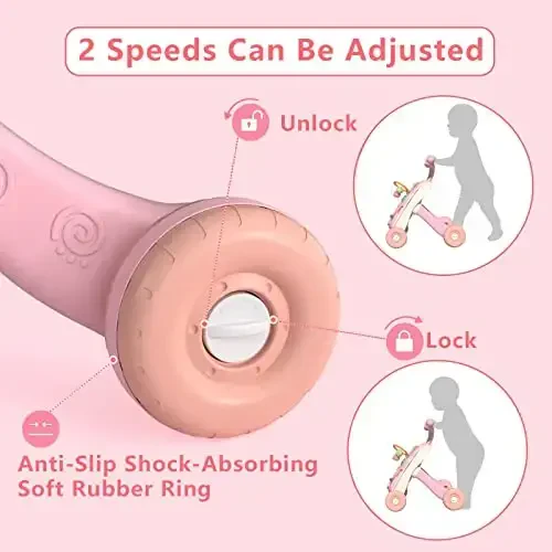 QDRAGON 3 in 1 Baby Walker and Activity Center for Baby Girl, Toddler, Learning to Walk, Sit to Stand, Early Learning Push Toys for Infant 6-12 Months Pink - 4
