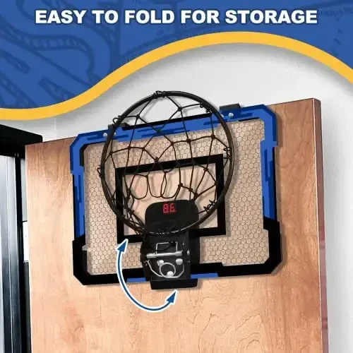 QDRAGON Indoor Basketball Hoop for Kids, Over The Door Basketball Hoops, Mini Hoop with Scoreboard & 3 Balls, Basketball Toys Gifts for 5 6 7 8 9 10 11 12 Year Old Boys Girls Teens - 3