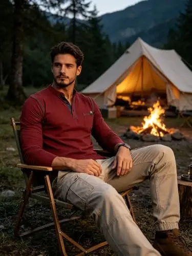 Qekoma Men's Henley Shirts Short/Long Sleeve Casual Cotton T-Shirt | True Classic Tees，V Neck Tshirts，Button Stylish，Summer Shirt，Work，Daily Use Top - 2
