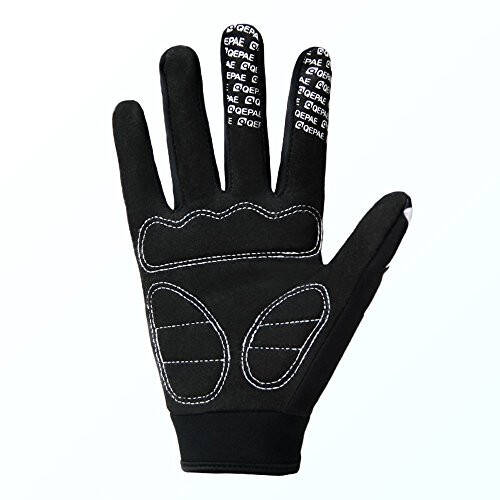 QEPAE Breathable Auto Racing Gloves Anti-Slip Full Finger Gloves for Biking Running Sporting Weightlifting Hunting Shooting Training, Medium, Skeleton Pattern - 2