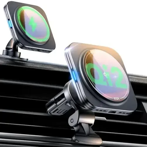 ESR for Qi2 15W MagSafe Car Mount Charger, Qi2-Certified MagSafe Car Charger, Air Vent/Dashboard Magnetic Wireless Phone Holder Mount for iPhone 17/16/15/14/13/12, Galaxy S25, Pixel 10, Fast Charging - 2