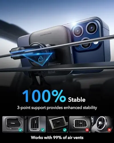 ESR for 15W MagSafe Car Mount Charger, MagSafe Car Charger, Air Vent/Dashboard Magnetic Wireless Phone Holder Mount for iPhone 17/16/15/14/13/12, Galaxy S25, Pixel 10, Fast Charging - 6