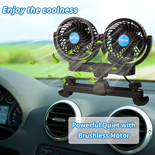 QIFUN Car Fan, Cool Gadgets 12v Fan for Rear Seat Passenger Portable 4'' Headrest 360° Rotatable Backseat Cooling Air with Stepless Speed Regulation Vehicles, SUV, RV, Boat - 7