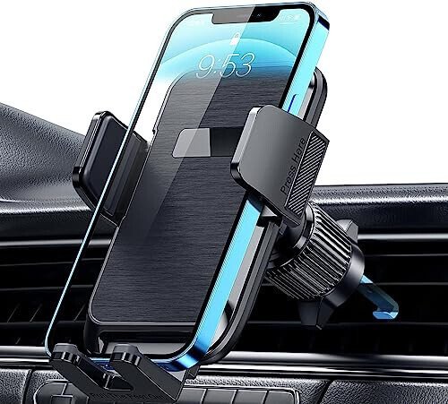 Qifutan Phone Mount for Car Vent [Upgraded Metal Clip] Cell Phone Holder Car Hands Free Cradle in Vehicle Car Phone Holder Mount for Smartphone, iPhone, Cell Phone Automobile Cradles Universal - 1
