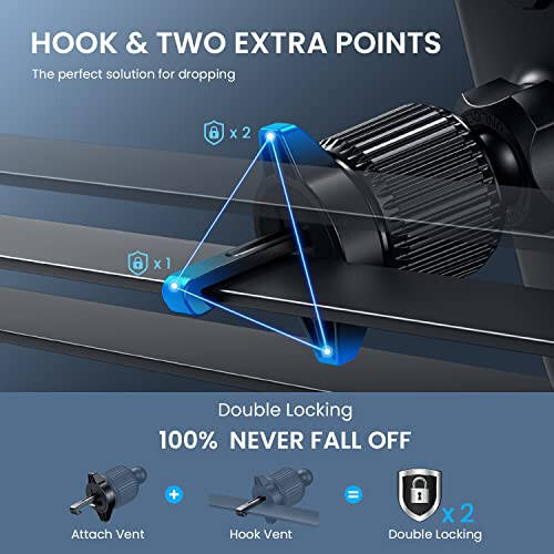 Qifutan Phone Mount for Car Vent [Upgraded Metal Clip] Cell Phone Holder Car Hands Free Cradle in Vehicle Car Phone Holder Mount for Smartphone, iPhone, Cell Phone Automobile Cradles Universal - 3